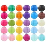 紙提灯 盂蘭盆会 提灯 紙提灯30色30個セット 提灯 和紙提灯 装飾 紙提灯 盂蘭盆節装飾 祭り 行事 パーティー 居酒屋装飾 丸型（15cm）