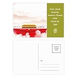 DIYthinker Drapeau rouge Tiananmen Montagne Brouillard poésie Jeu de cartes postales 20pcs secondaires postale de carte Merci 5,7 pouces x 3,8 pouces Multicolor 5.7 pouces x 3.8 pouces Multicolore