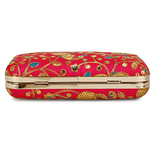 Image of LONGING TO BUY Hand Crafted Designer Box Clutch - Zari Embroidery For Women