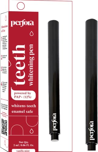 Image of Perfora Teeth Whitening Pen (2 ml) | Peroxide Free | Gel | Teeth Whitening Products for Men & Women | Enamel Safe & Effective | Vegan | Stain Remover and Teeth Whitener | Teeth Whitening Kit | Formulated with PAP+ | Vanilla Mint