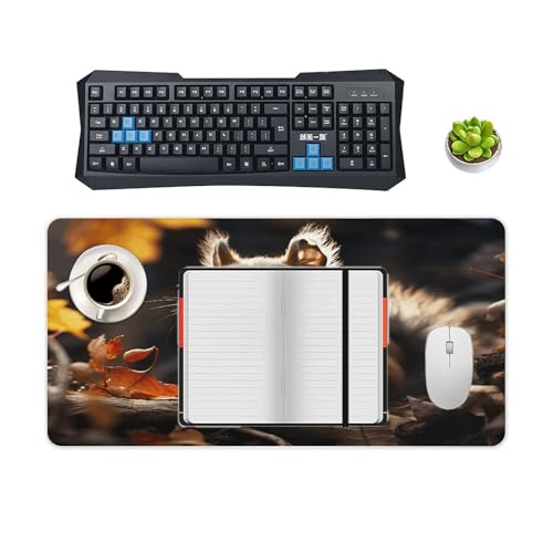 Squirrel in The Woods Desk Pad goma antideslizante grande miniatura 4