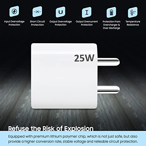 Image of 25W High-Speed Charger Adapter Compatible for iPhone 14 /14 Plus / 14 Pro /14 Pro Max, iPhone 13 /13 Pro Max /13 Mini /12 /12 Mini /12 Pro Max, 11 /X /XS Series with PD Charging Adaptor [25 Watt], White