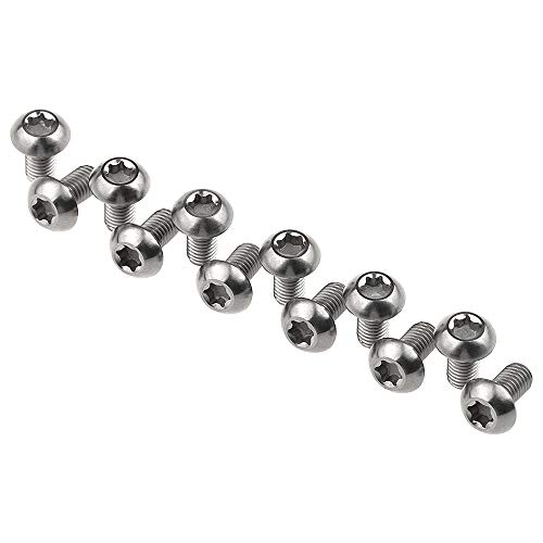 Wanyifa 12Pcs Ti Titanium Bolts Torx M5x10 Bicycle Bike Disc Brake Cycle Rotor Screws Gr5 (Titanium)