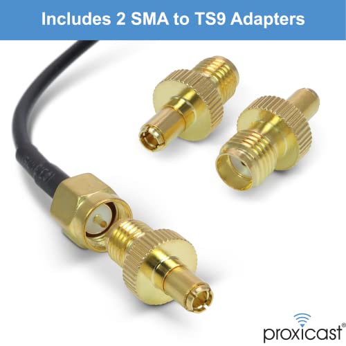 Image of Proxicast 4G /5G External Magnetic Antenna - 7 dBi Loaded Coil with SMA & TS9 Connectors Compatible with AT&T Nighthawk, Verizon Jetpack, Cradlepoint, Pepwave, MoFi, Digi, Sierra (ANT-124-95G-2PK)