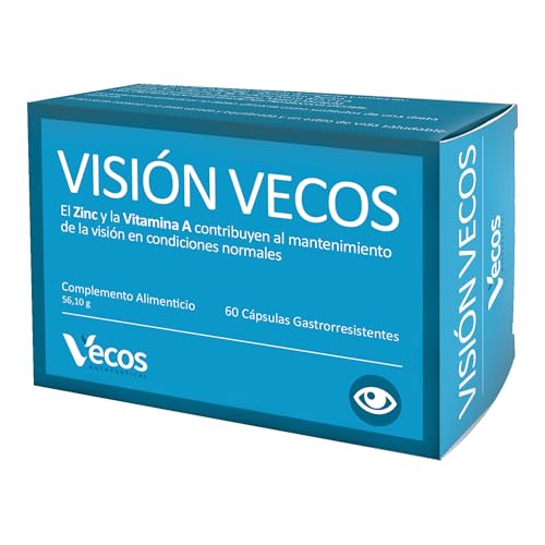 Suplemento Vitamínico para Ojos Secos - Visión Vecos - 60 Cápsulas - Ayuda a Aliviar los Síntomas de la Fatiga y Sequedad Ocular - Propiedades Antioxidantes