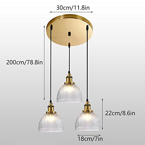 Cuisine île pendentif lumière E27 lustre à suspendre 3 lampes pour couloir - 8