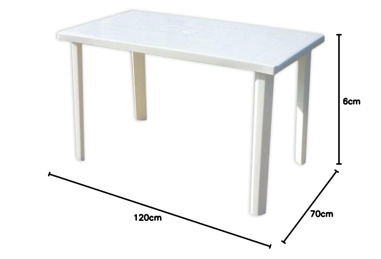 Marshall Tavolo, Plastica, Bianco, 120x70x6 cm