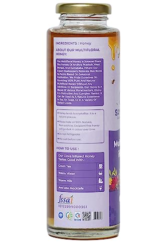 Image of SAMSTHITI Multifloral Honey Organic Original Honey Best For Healthy & Tasty | Pack of 1 | 480gram
