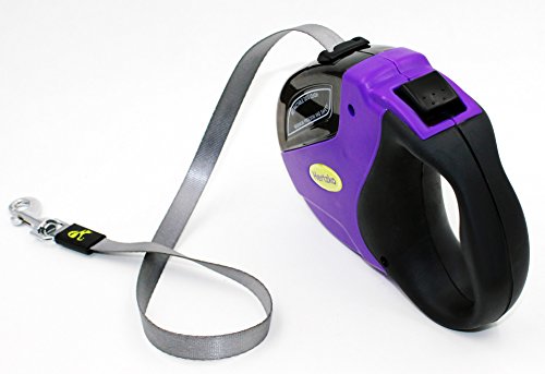 Hertzko Heavy Duty Retractable Dog Leash - Purple and Black, 16 Foot, Supports up to 110lbs - Ideal Retractable Dog Leashes for Small, Medium & Large