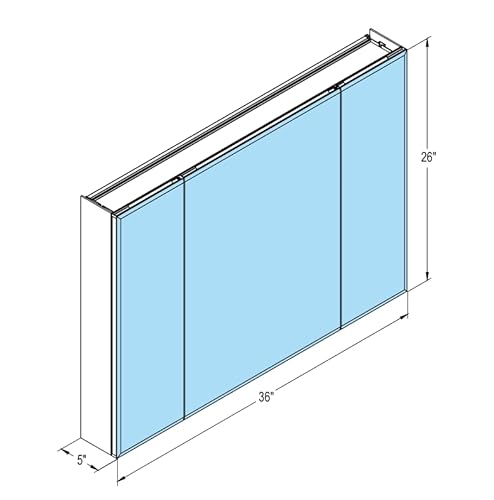 Polibi Aosmay Medicine Cabinet With Mirror/Large Storage Space/Adjustable Shelves/Soft-Closing Hinge/Three Doors, Surface Mount Or Recess Aluminum, 36 * 26 Inches #TOP1