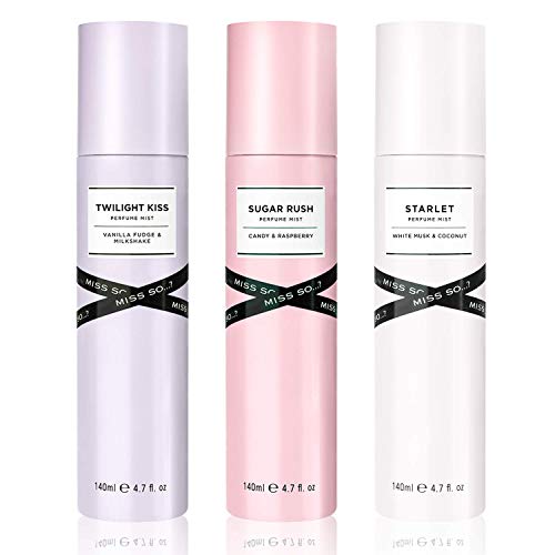Miss So…? Damen Twilight Kiss, Sugar Rush, Starlet Parfum Fragrance Mist bodyspray Bündel 140ml (3er-Pack)