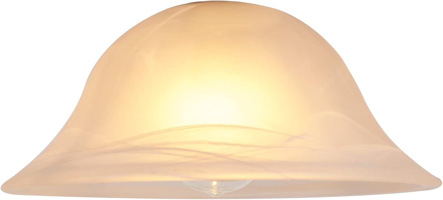 12"D Alabaster Glass Domed Shade with 1.65" Opening, Pendant Light Cover, Lighting Fixture Replacement