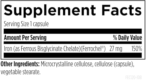 Designs for Health Iron, Vital for Energy Production, 120 Capsules - Image 3