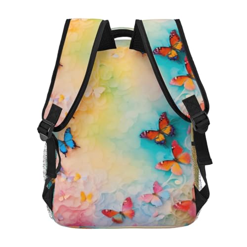 Mochila de senderismo EdWal con estampado de mariposas e impermeable para portátil 4