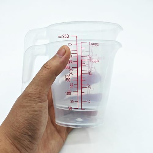 Set 2 vasos medidores de plástico 250 ml EBIEFLY miniatura 3
