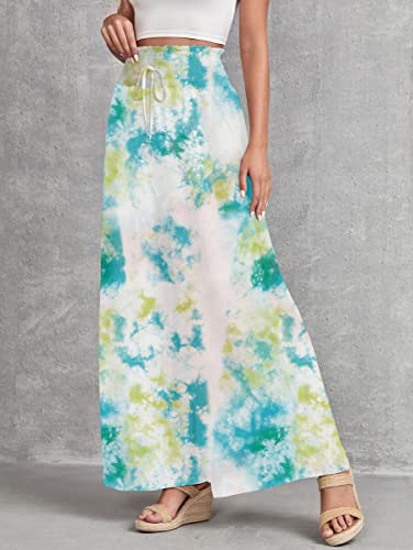Image of Leriya Fashion Womens Mid Rise Tie-Dye Loose Fit Flared Wide Leg Palazzo Pants | Relaxed Pants | Bottom