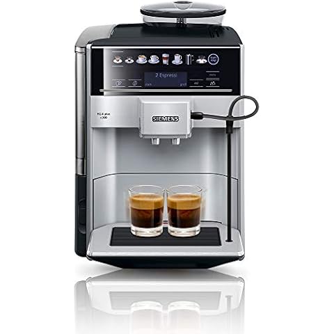 Siemens Kaffeevollautomat EQ.6 plus s300 TE653501DE, für viele Kaffeespezialitäten,Milch-Aufschäumdüse,Keramikmahlwerk,Doppeltassenfunktion, Antikalk, automatische Dampfreinigung, 1500 W, Silber, Grau Cover
