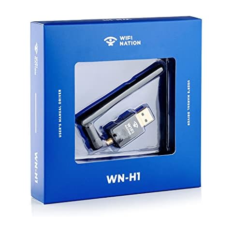 WiFi Nation® 802.11ac AC600 fast USB WiFi adapter, wireless dongle with 2dBi dipole SMA antenna, chipset: Realtek RTL8811AU, Dual Band 2.4GHz or 5GHz, Windows, MacOS and Linux supported Cover