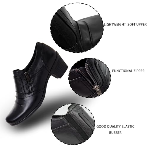 Women Dressy Shoes Low Chunky Block Heels Slip-On Office Business Work Pumps Loafers & Slip-ons3