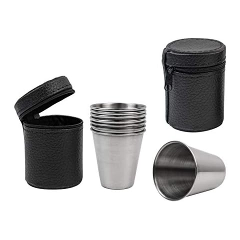 AUEAR Stainless Steel Shot Glass Espresso Shot Cups Barware Drinking Vessel (2 Sets) Cover