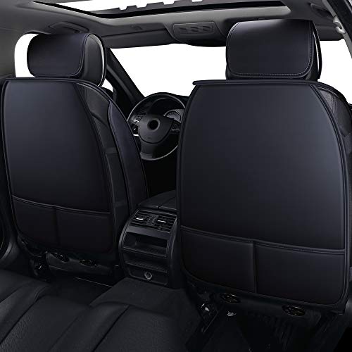 image for LUCKYMAN CLUB 2 PC Front Car Seat Covers with Waterproof Faux Leather 