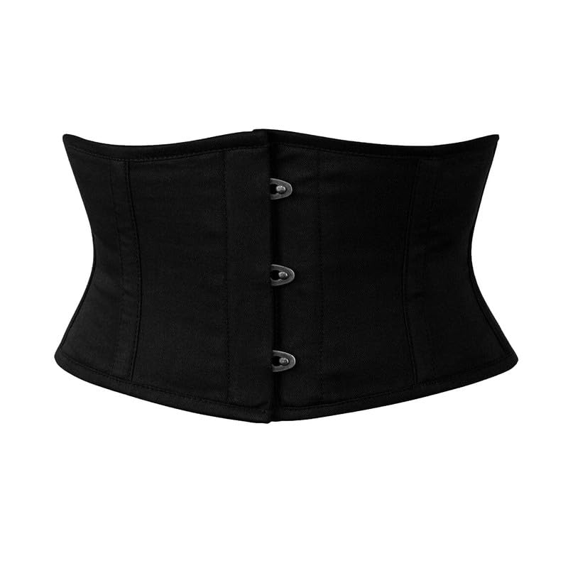 gray leather Women's Black Steel-Boned Underbust Heavy Duty Corset - Waist Trainer & Body Shaper-picture-37