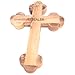 Holy Land Market Thick grade A Olive wood 14 Stations Crucifix with Samples and Mother of Pearls decoration (18 cm or 7 inches)