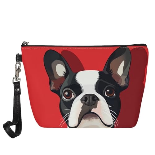 HUGS IDEA Boston Terrier Makeup & Toiletry Bag
