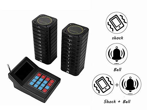 Pager System Restaurant Pager Drahtloses Gästeruf Kundenrufsystem Paging System Wireless Calling System für Restaurant Meal Extractor Pager Summer Restaurant Rufsystem mit 20 kabellosen Pagers