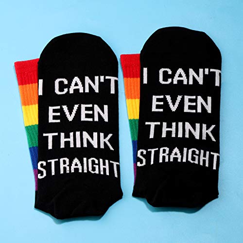 JXGZSO 2 Pairs Gay Pride Rainbow Socks LGBTQ Pride Flag Be Gay Do Crime Rainbow Socks Pride Gifts Lesbian Pride3