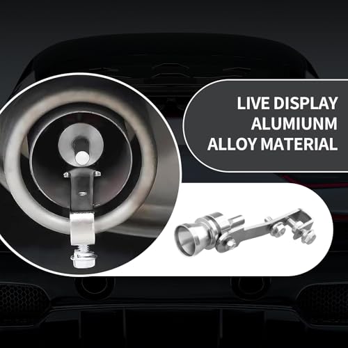 Yumfugu Pack-2 Turbo Sound Whistle Simulator, 4.05In x 2.32In Aluminum Turbo Sound Whistle Exhaust Muffler Sound Booster, Car Roar Maker Tail Pipe Whistle, Car Universal Styling Accessories (Silver)