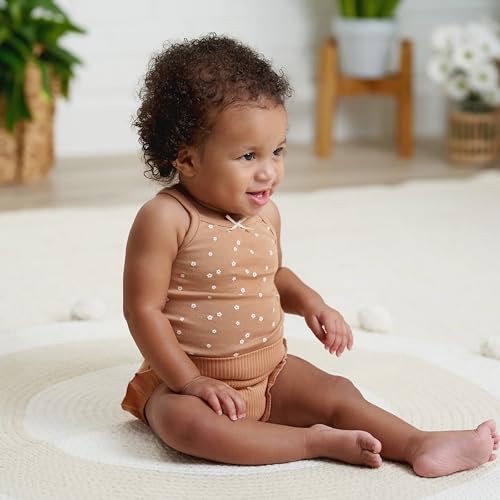 Image of Gerber Baby Girls Multi-Pack Sleeveless Onesies Bodysuit