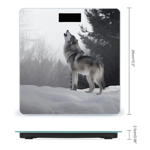 Báscula digital de baño Howling Wolf 400 lb vidrio templado miniatura 2