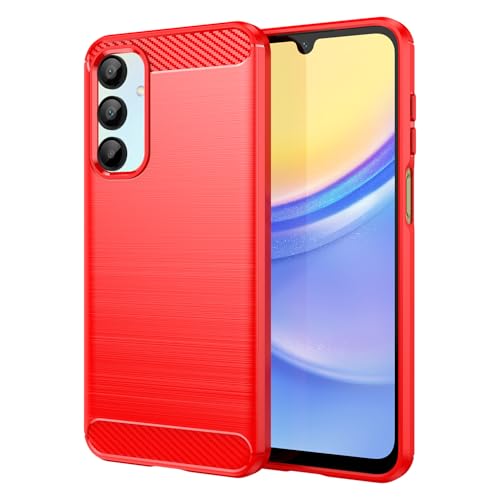 Coque Samsung Galaxy A16 5G fibre de carbone rouge au fini premium
