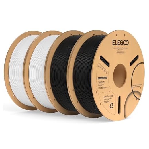 ELEGOO PLA Plus Filament 1.75mm Black & White 4KG, PLA+ Tougher and Stronger 3D Printer Filament Dimensional Accuracy +/- 0.02mm, 4 Pack 1kg Spool(2.2lbs) Fits for Most FDM 3D Printers