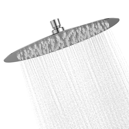 Pommeau de Douche Pluie 30cm, Tête de Douche Anti-Calcaire en Acier Inoxydable 304, Douche à Pluie avec Distribution d'Eau Uniforme, Installation Facile,...