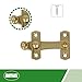Amig - Gold Sewer for Shutters with Reverse Hook Mod. 3-75 x 46 mm - Polished Brass - Anti Shock and Break Security Lock for Windows - Includes Screws