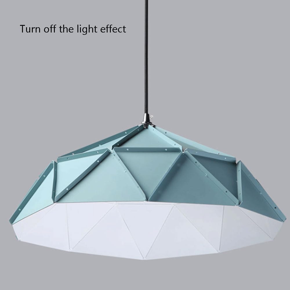 Niebieska lampa wisząca | 18.1 w cieniu metalowym | E26/E27 Base przemysłowy żyrandol | Regulowane wyposażenie oświetleniowe na wyspę kuchenną, sypialnię, korytarz