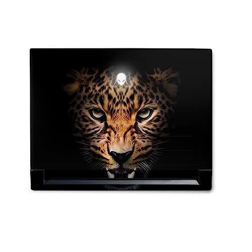Image of MightySkins Skin Compatible with Alienware M18 R1 (2023) Full Wrap Kit - Leopard Face | Protective, Durable, and Unique Vinyl Decal wrap Cover | Easy to Apply & Change Styles | Made in The USA