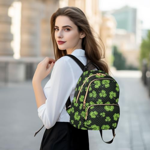 Sac à dos tendance matelassé à motif vague Feuilles vertes - 6