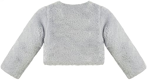Image of Lilax Girls Cozy Faux Fur Long Sleeve Crew Neck Dress Coat
