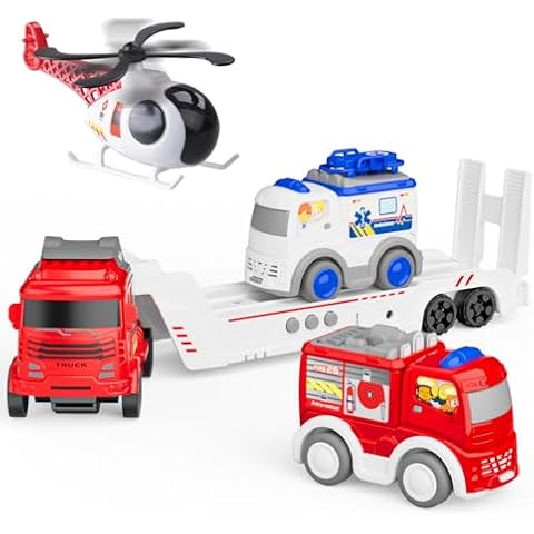 GizmoVine Fire Truck and Car Transporter Set Cover
