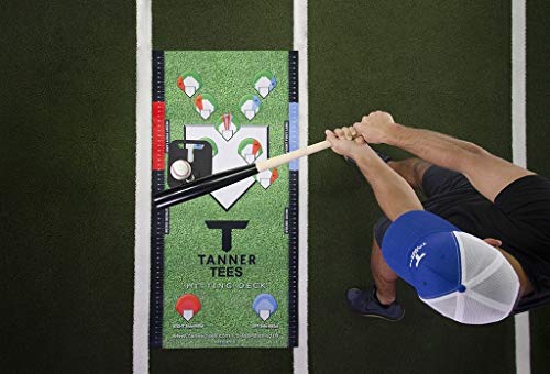 Tanner Hitting Deck | Softball Baseball Instructional Mat For Batting Tee Practice, Learn Proper Tee And Foot Placement For All Points Of Contact, Beginners And Coaches, 29X60 Inches, Green #TOP3
