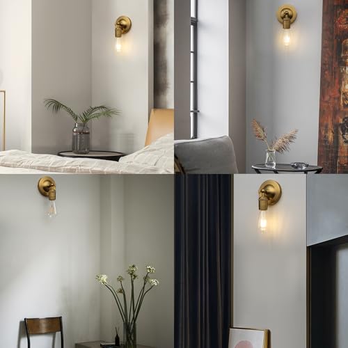 Image of Phansthy Vintage Light Fixture Single Sconce Light Simple Industrial Wall Sconce Lighting Wall Mount Lamps Decorative Wall Lighting for Kitchen Living Room Hallway (Antique)