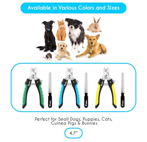 Image of Candure Pet Nail Clippers Professional Nail Trimmer Suitable for Puppy, Cats, Rabbits and Guinea Pigs - Safety Lock /Protective Guard to Avoid Over Cutting (Blue, Small)