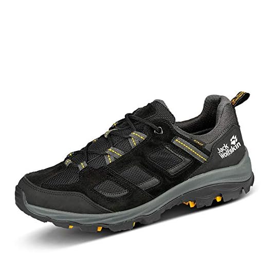 Jack Wolfskin Herren Vojo 3 Texapore Low M Outdoorschuhe, Black/Burly Yellow XT,47 EU