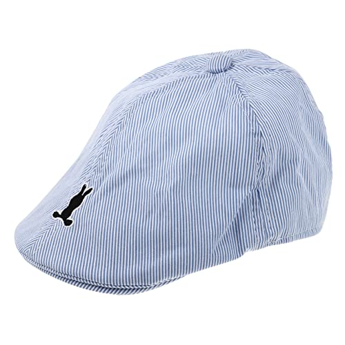 Kids Striped Bunny Beret Hat for Toddlers Soft Cotton Material Cute Rabbit Design for Baby and Toddler Accessories Great for Dress-Up Blue