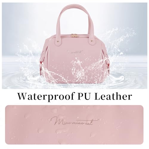 Meibooch WCB-240319 Insulated Lunch Bag For Women, Portable Leakproof Cooler Bag Pu Leather Lunchbox Lunch Tote Bags thumb #2