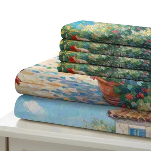 Housse de couette fleur de grenade microfibre parure de lit infroissable zip caché ados - 6