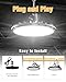 JC-LGL UFO LED High Bay Light 100W 10Pack, High Bay LED Shop lights 5000K 11,000Lm with US Plug, Hanging Hook, Safe Rope, Waterproof Commercial Bay Lighting for Warehouse Factory Barn Shop - UL Listed